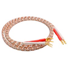 HiFi Speaker Cable Flat OFC Singel wire Audio Cord with Banana/Y Spade Connector
