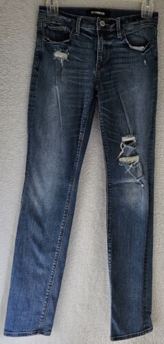 Express Womens Jeans Pants Size 4L 4 Long  Blue