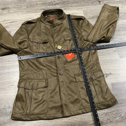 NEW Mantoni Milan Italy Jacket Coat Men 46R Faux Leather Field Sports Jacket NWT - Picture 6 of 18