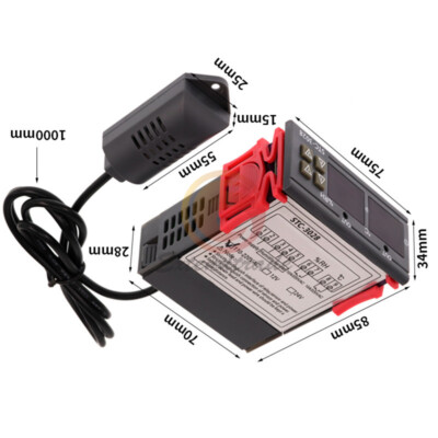 Digital Doppelt LCD Temperatur Luftfeuchtigkeit Kontroll- Thermostat STC-3028
