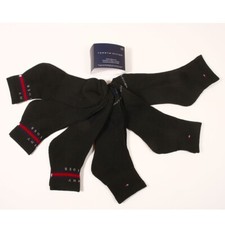 Tommy Hilfiger 6 Pair Cushion Quarter Cut Socks black size 7-12