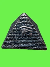 Luxor Bronze Pyramid Souvenir w Eye of Ra Design 2 3/8" Wide X 1 7/8" Mystic