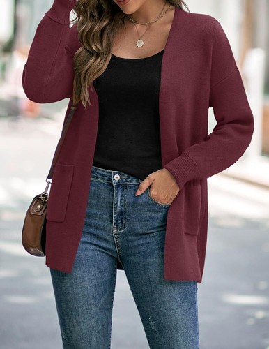 Spring Leopard Print Open Front Knit Cardigan Coat - Long Sleeves - Picture 62 of 148