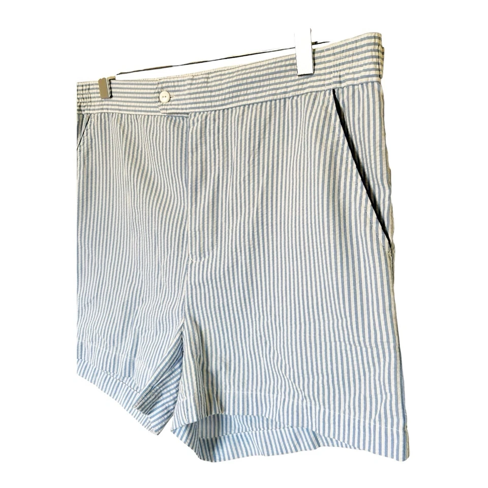 Pantalones Cortos T28 Christian Dior Monsieur Para Hombres Seersucker Piped Rayas Talla S Barco Playa Foto 2 de 4