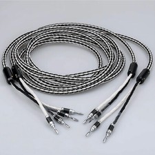 8N OCC Copper 8AG HiFi Audio Speaker Wire Cable with Banana Y U Spade Plug