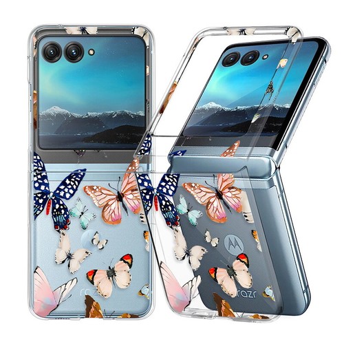 For Motorola Razr 40 Ultra Clear Butterfly Flower Shockproof Hard PC Case Cover - Picture 15 of 16