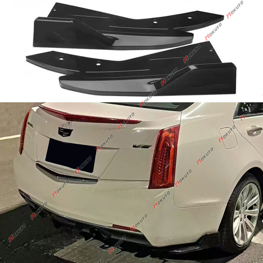 Glossy Black 2X Rear Bumper Diffuser Splitter for Cadillac ATS CTS CT4 CT5