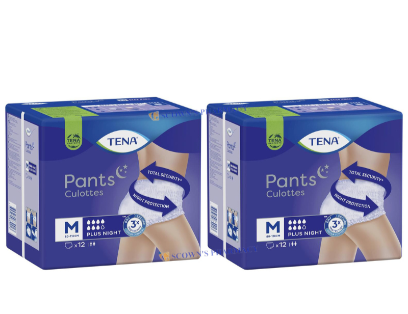 x TENA Pants Night Medium 12 Pack Secured and Comfortable