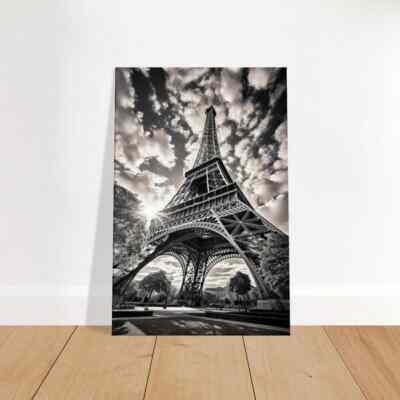 Iconic Eiffel Tower Paris B&W Canvas Unframed & Limited Edition Paint Touch-up