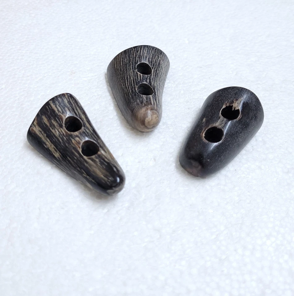 Dark Horn Toggle Button 1.2" - 1.6" Half Tip Duffle Coat Jacket Bag Sewing Craft - Image 4 of 4