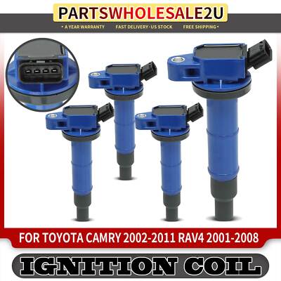 4x Blue Ignition Coils for Toyota Camry Corolla Matrix Lexus HS250h Pontiac Vibe