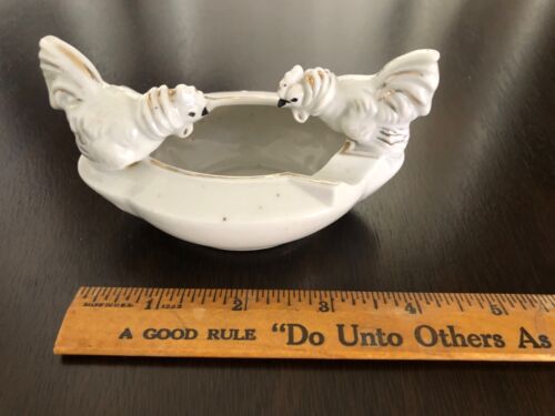 Cenicero Doble Gallo Pollo Figura Porcelana Japón Pequeño Lindo - Imagen 6 de 10