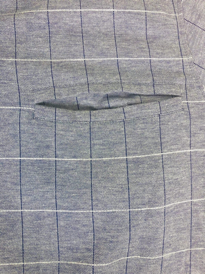 Camisa Polo Vintage HABAND Informal Joe Para Hombre Rockabilly Azul Marino Patrón Cuadrado XL Foto 3 de 4