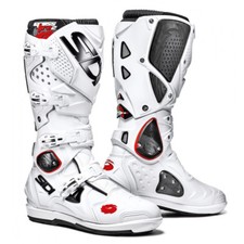 SIDI CROSSFIRE 2 SRS MOTOCROSS MX ENDURO BIKE BOOTS WHITE / WHITE
