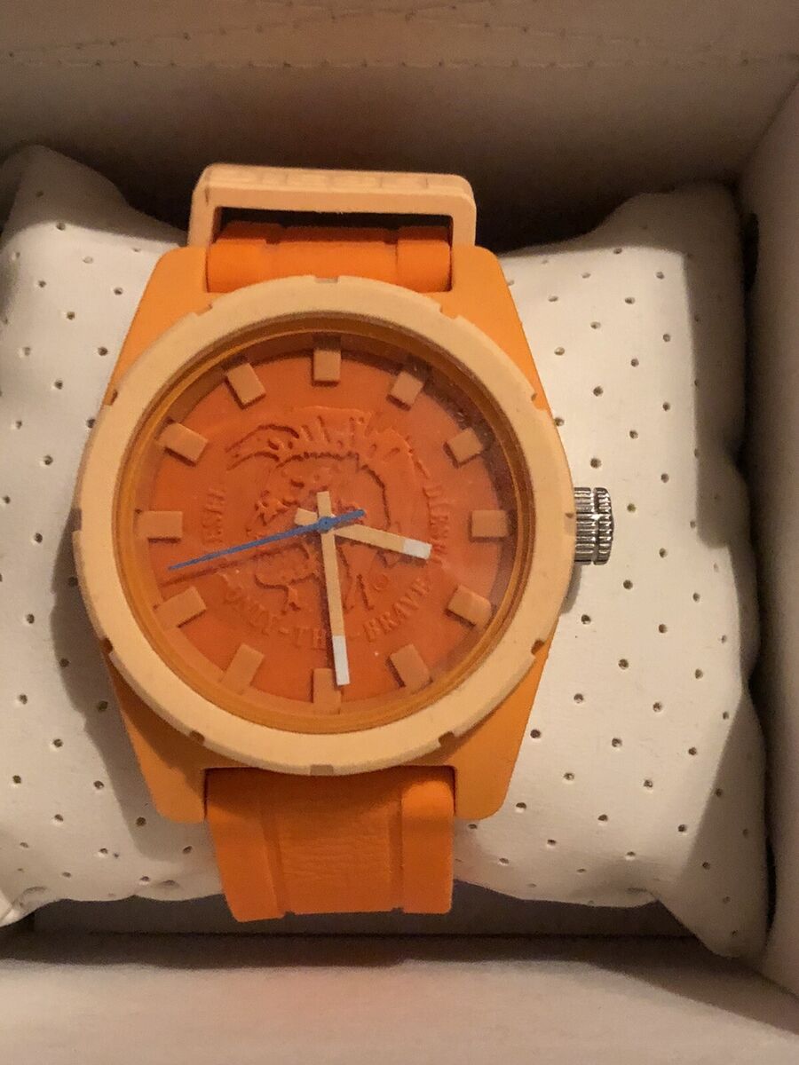 DIESEL Watch Dz-1593 Quartz Orange Wristwatch With Box DIESEL Watch Dz-1593 Quartz Orange Wristwatch With Box