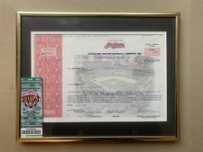 1998 Cleveland Indians Stock Share Certificate
