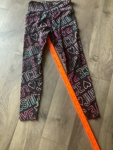 Justice Girls Youth Size 14 Black Stretch Leggings Athletic Love Comfort GUC - Picture 5 of 8