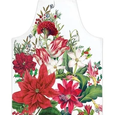Michel Design Works Chef's Cotton Apron Christmas Bouquet Winter Florals