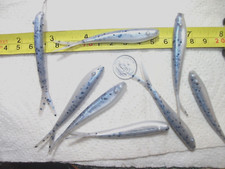 60-3"crappie-panfish-fish-minnow-jig-grub-drop shot-bait-split tail-flukes-scent