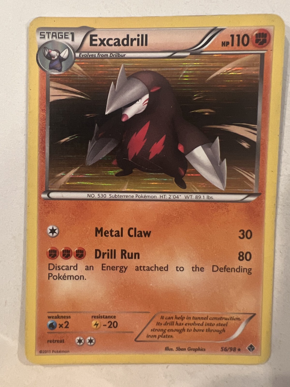 Excadrill 56/98 Cosmos Holo Rare Pokémon 2011 Emerging Powers - LP
