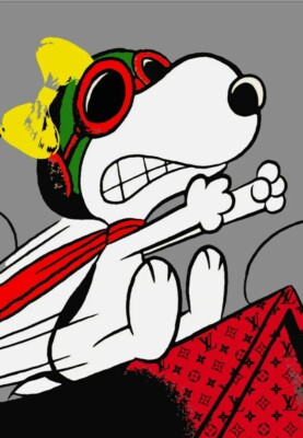 DEATH NYC ltd ed LG signed FRAMED street art print 45x32cm snoopy