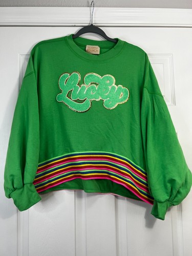 Judith March St. Patricks Day Crop Sweatshirt Size Small