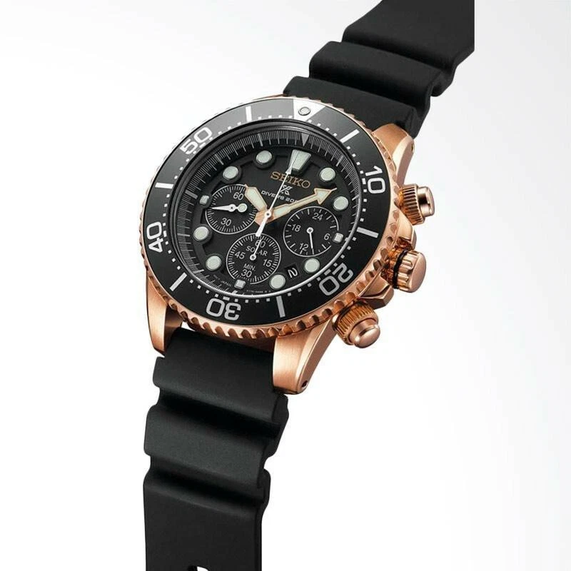 New Seiko SSC618P1 Solar Chronograph Diver Rose Gold Stainless Steel | eBay