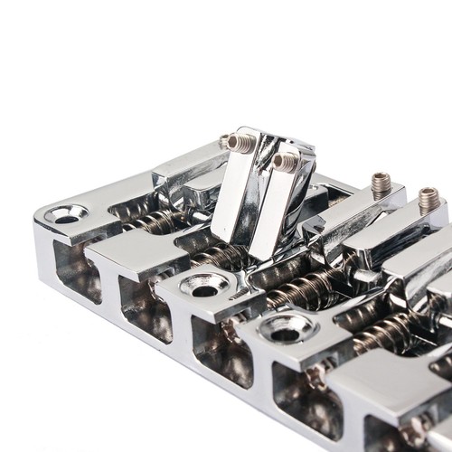 Bass Guitar Repair Part Chrome 5 String Bridge String Spacing L Shape Saddle - Picture 4 of 6
