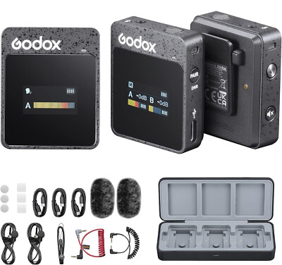 Godox MoveLink II M2 Wireless Lavalier Microphone System Portable Charging Case