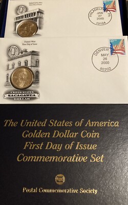 2000 First Day Issue Golden Dollar Coins Sacagawea-Denver and