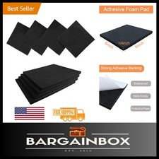 8 Black Neoprene Anti-Vibration Foam Pads, Self-Stick 6"x6" for Multiple Uses