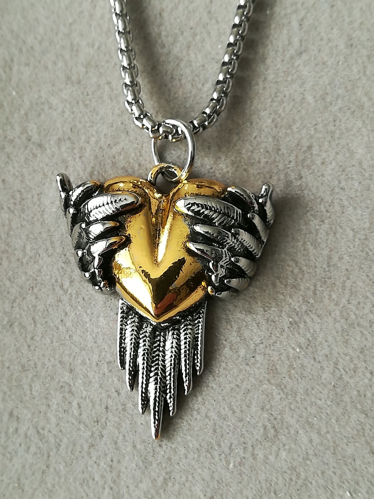 Engel Schutzengel Herz Anhänger Mit Halskette Silber Gold Flügel Glücksbringer