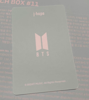 BTS MERCH BOX #11 Official photocard PC 7 RM JIN SUGA J-HOPE