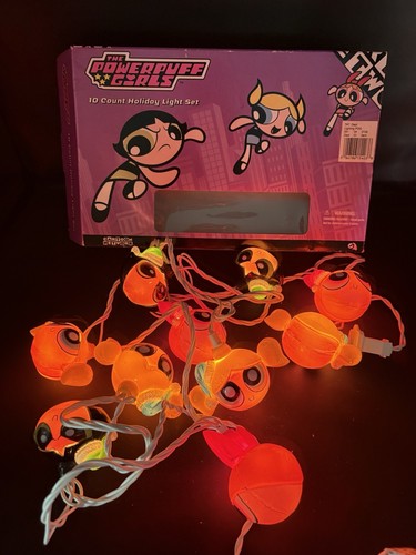 Gemmy Cartoon Network WB POWERPUFF GIRLS 10 Count Holiday String Lights NOS