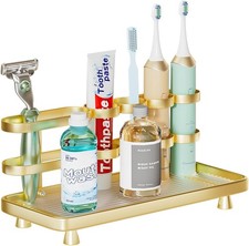 Electric Toothbrush Holder for Bathroom Countertop 5 Metal Slots Toothpaste