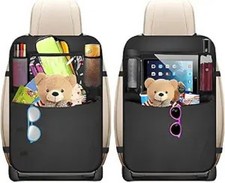 2PCS Car Backseat Organizer, Oxford Car Back Seat Protecter Kick Color: Zipper