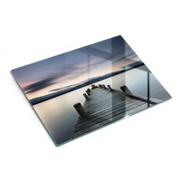 Schneidebrett Aus Glas Modernes KüChenzubehöR GehäRtetes Glas See Steg 40X30 Cm