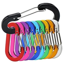 Mini Carabiner Clip Aluminum Lightweight D-Shape Spring for Multicolour