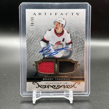 2021-22 Upper Deck Artifacts Brady Tkachuk Gold Material Auto Jersey /65 #102