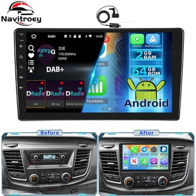 DAB+ Autoradio Für 1 Din Ford Transit Custom 2018-2023 Android 15 Carplay 2+64GB