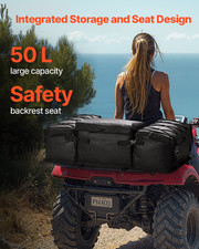VEVOR ATV Rear Storage Bag, 50L ATV Rear Cargo Bag with Sponge Seat Cushion Bo