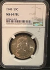 1948 P Franklin Half Dollar NGC MS 64 FBL Full Bell Lines US 90% Silver