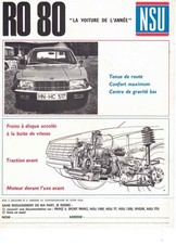 Catalogue brochure NSU RO 80 1968 France
