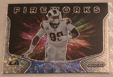 AARON DONALD 2020 Panini Prizm Fireworks Silver No Huddle Disco #20 Rams