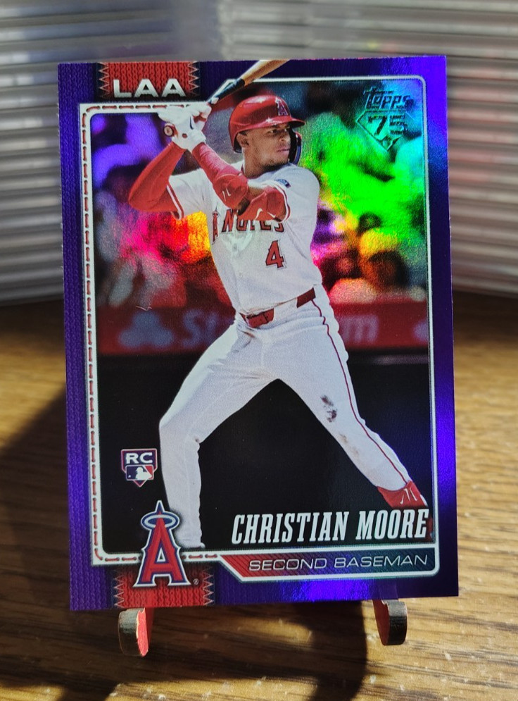 2026 Topps Series 1 Christian Moore RC Purple Rainbow Foil /250 #147 C2026