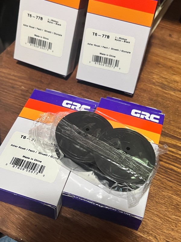 GRC T6-77B - NOS Adler Royal, Facit, Olivetti, Olympia Black Ribbon, Lot of 5