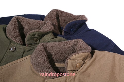 Herren Retro USN Navy N-1 Deck Jacke Winter Militär Fleece Fliegerjacken Mäntel - Bild 6 von 41