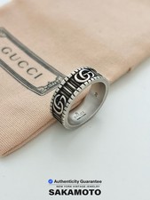 GG Marmont Wide Ring S925 Interlocking Logo US Size 10