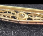 14k Gold Diamond Art Deco Brooch Pin White Yellow Gold Antique Yellow Diamond  — photo 7