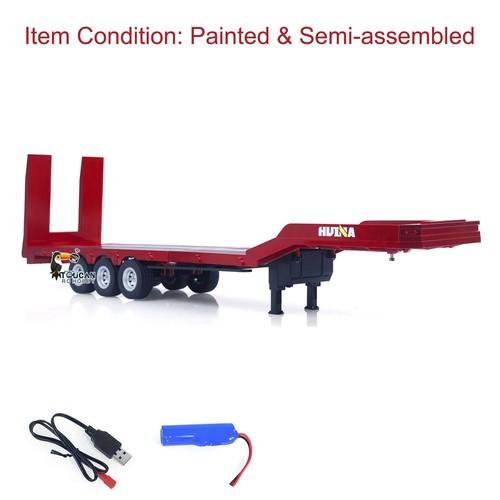 US STOCK 3 Axle Plastic Semi Trailer Flatbed 1502 for 1/18 HUINA Tractor Truck - Picture 6 of 24